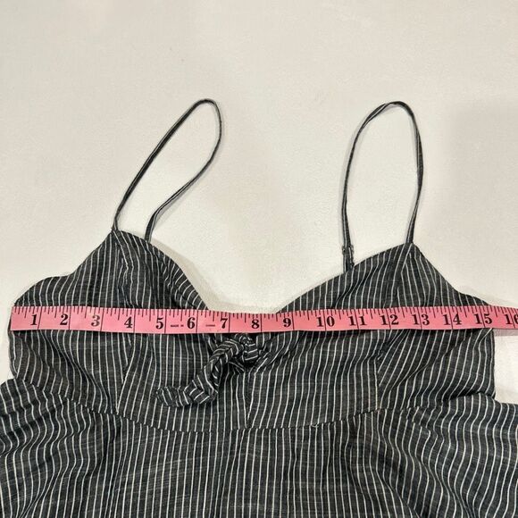 Abercrombie & Fitch Black Striped Smocked Peplum Cami Tank Top Size M - Picture 4 of 5
